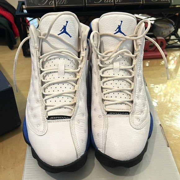 Men’s Air Jordan 13 Retro White/Hyper Royal—Black - Picture 2 of 5